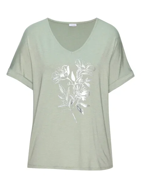 LASCANA Tricou deschis / argintiu verde