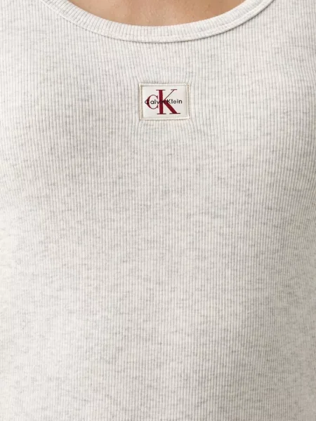 Calvin Klein Jeans блуза с дълги ръкави дамска от с сиво