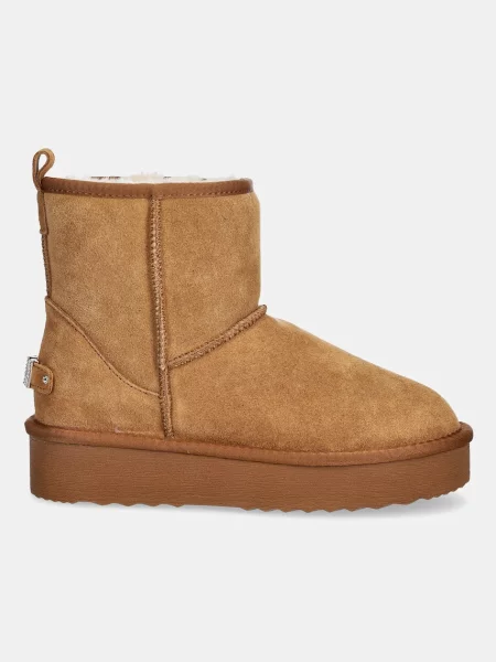 Замшевые утепленные ботинки Steve Madden на платформе коричневые