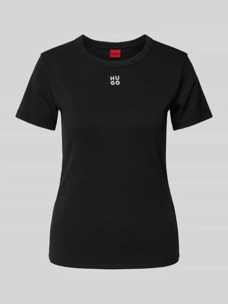 T-shirt z wyhaftowanym logo model ‘Deloris’ Hugo czarna