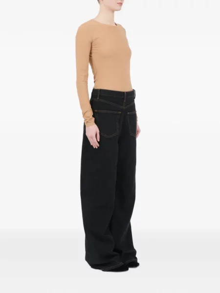 Široke traperice Mm6 Maison Margiela crna