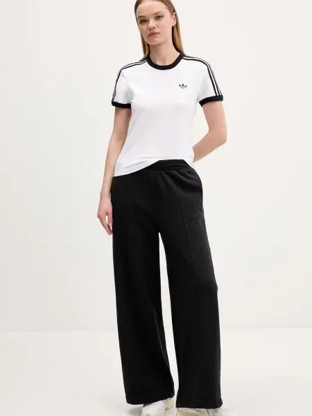 ADIDAS ORIGINALS Majica 3 STRIPES SLIM crna bijela