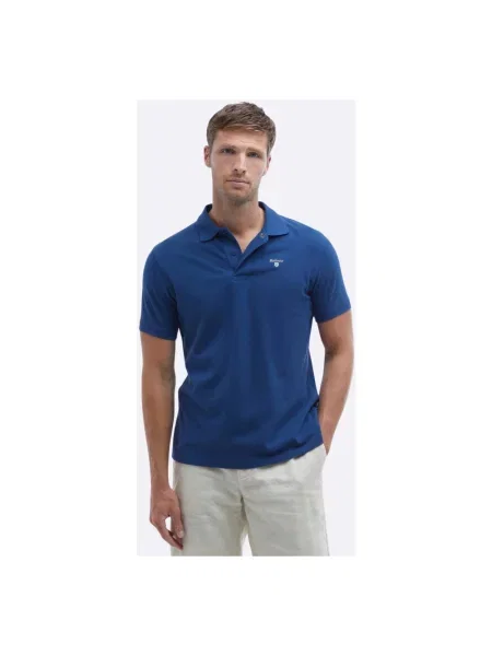 Koszulka polo Barbour niebieska