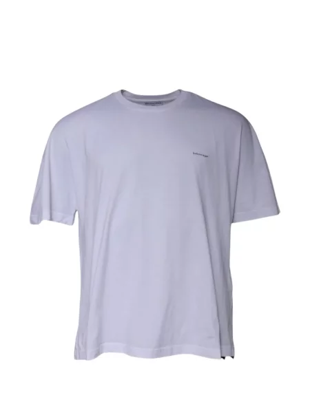 Tricou Balenciaga cu broderie alb