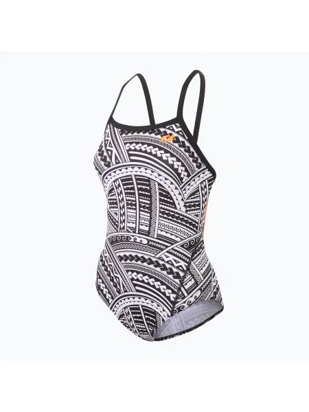Costum de baie dintr-o singură piesă pentru femei Kona Speed Strap Back imprimeu tribal / negru portocaliu alb