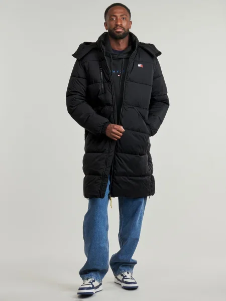 Tommy Jeans rövid kabát téli fekete