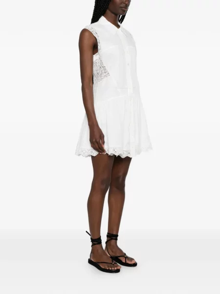 Rochie mini Frame cu broderie alb