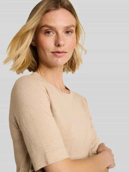 Sweter o kroju regular fit z mieszanki bawełny z dodatkiem jedwabiu Tom Tailor biały