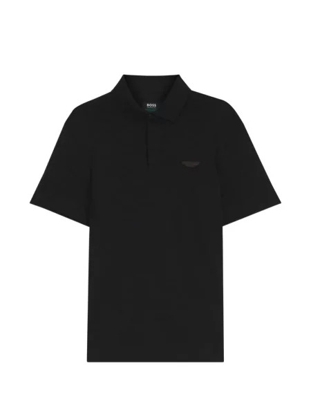 Tricou polo Boss din jacard negru