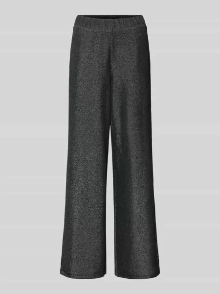 Spodnie palazzo o luźnym kroju z efektem błyszczącym Tom Tailor Denim czarne