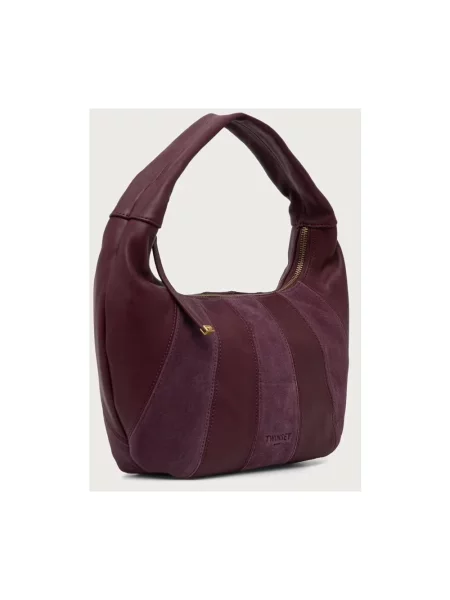 Twinset torebka hobo skórzana fioletowa