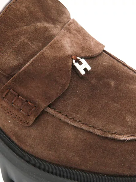 Велурени лоуфъри Hogan на платформе кафяво