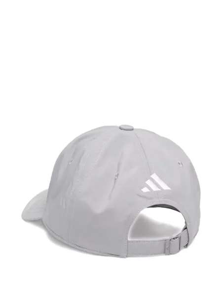 Tricou Adidas cu dungi cu broderie alergare gri