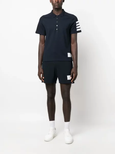 Dryžuota polo marškinėliai Thom Browne mėlyna