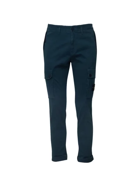 Pantaloni Stone Island din țesătură twill cu strasuri verde