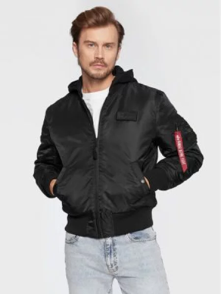 Μπουφάν Alpha Industries MA 1 ZH Back Print Black L μαύρο