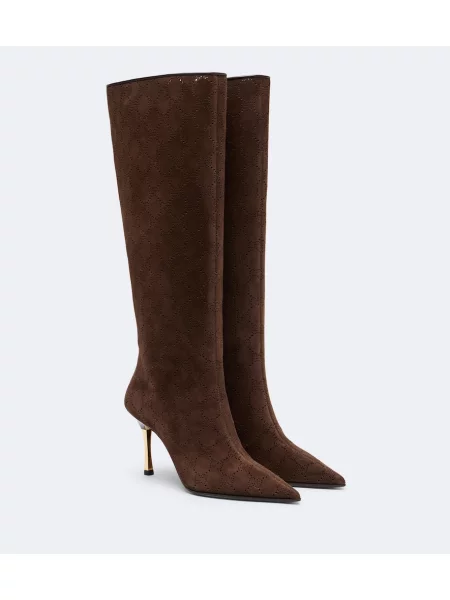 Cizme Gucci din piele de căprioară maro