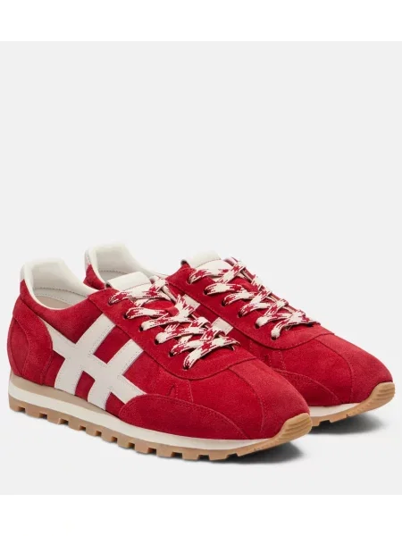 Sneakerși Hogan din piele de căprioară roșu