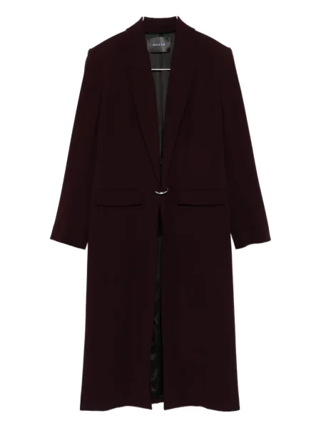 Płaszcz Mugler wełniany z klapą czerwony