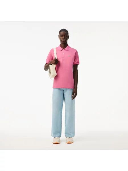 Lacoste Koszulka Polo Oryginał Petit Piqué różowa