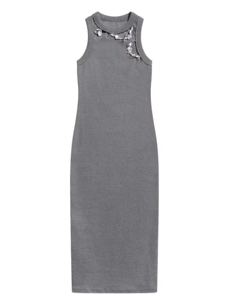 Rochie midi Area de cristal până la genunchi de costum gri