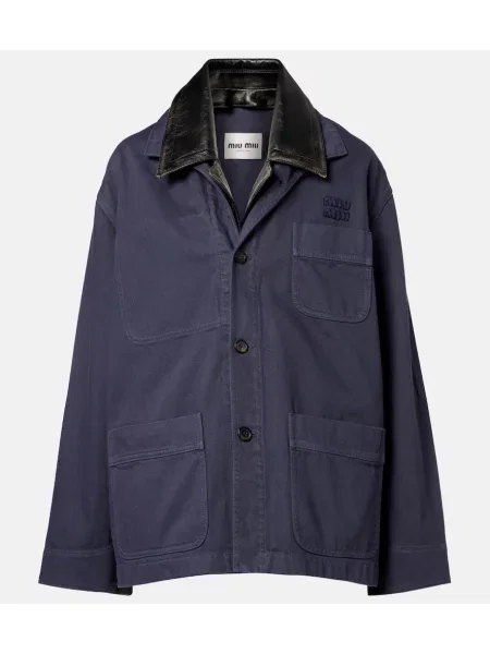 Geanta de piele Miu Miu albastru