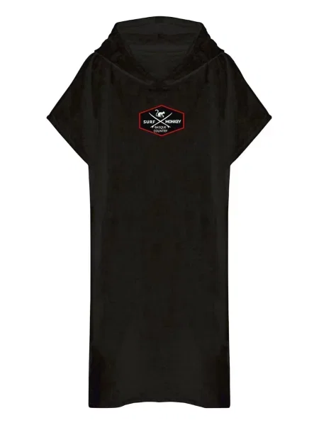 Surf Monkey Halat de baie Surf Cotton Poncho kids' negru