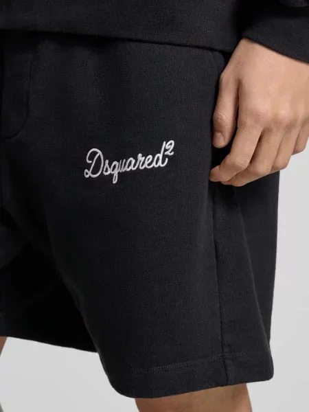 Szorty dresowe z czystej Dsquared2 czarne