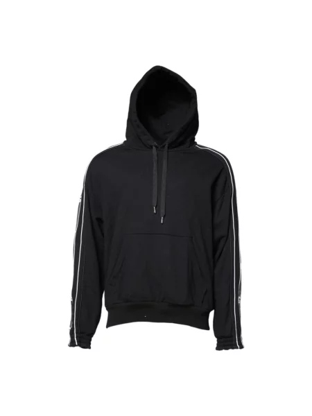 Bluza z kapturem Dolce And Gabbana z kapturem z logo czarna