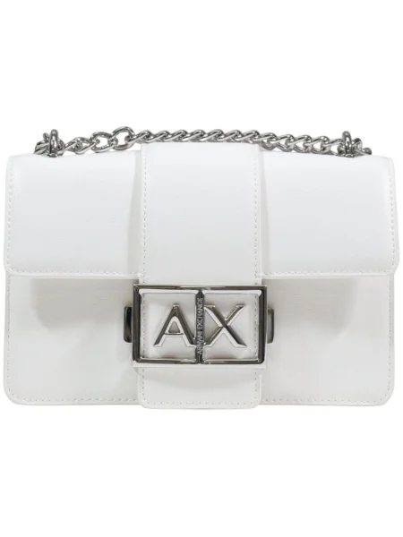 Geanta crossbody Eax din piele alb