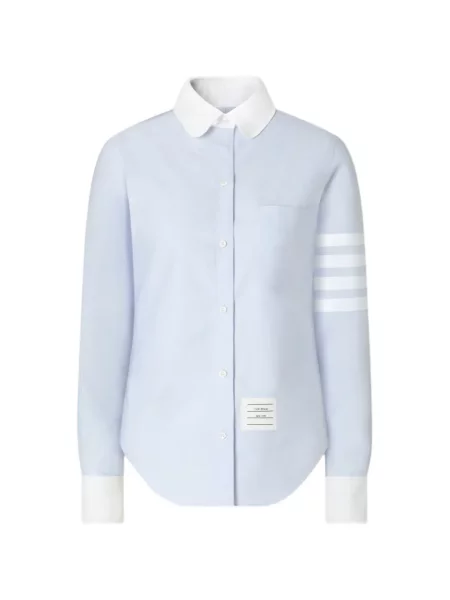 Cămașă Thom Browne din țesătură twill albastru