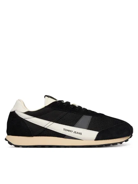 Tommy Jeans Sportcipők Retro Runner Archive Open Mesh fekete