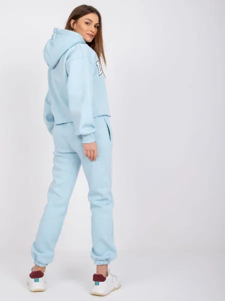 Jersey hlačke Fashionhunters modra