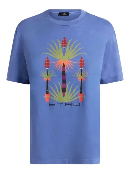 Tricou Etro cu imagine albastru