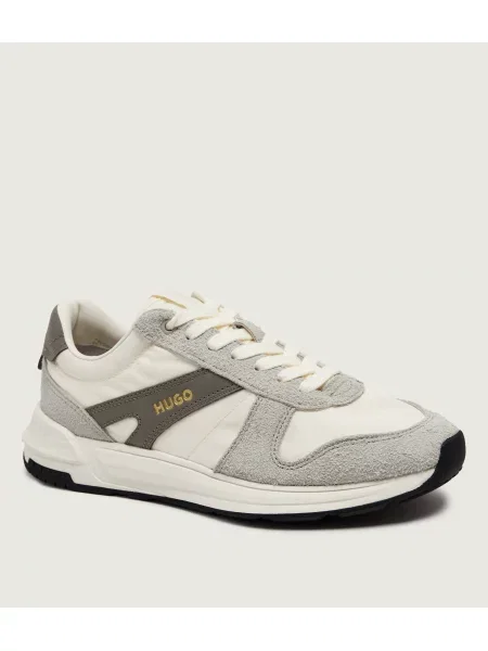 HUGO Sneakers | piele întoarsă gri