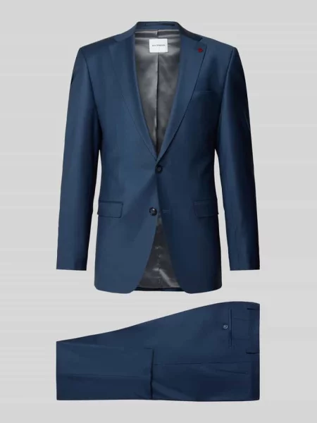 Garnitur o kroju slim fit z mieszanki bawełny żywej wełny i elastanu Roy Robson niebieski
