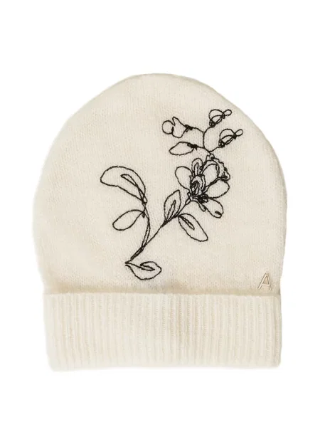 Căciulă Twinset cu broderie cu model floral tricotate