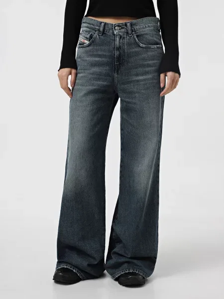 Широкі джинси Diesel темно-синій сині