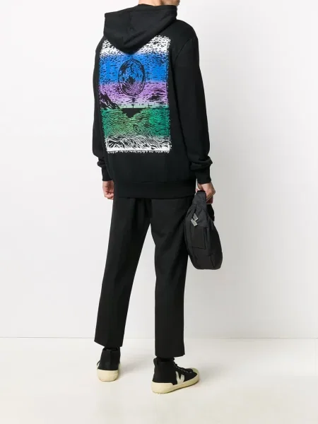 Bluza z kapturem Paul Smith z nadrukiem czarna