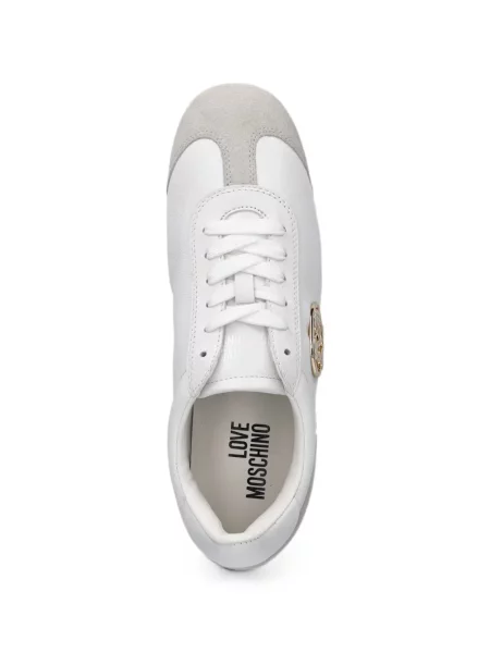 Szarvasbőr sneaker Love Moschino autogrammal fehér