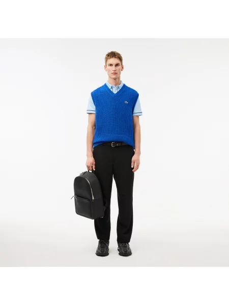 Lacoste Skórzany Plecak Chantaco Piqué czarny