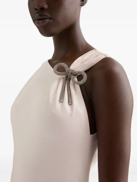 Rochie de seară Jil Sander cu funde de costum roz