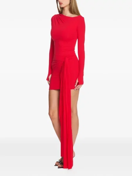 Rochie maxi Axel 113 drapată lungă de costum roșu