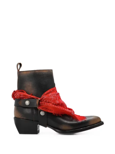 Botine Golden Goose din piele cu cataramă negru