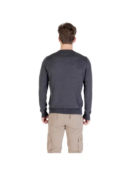 Pulover Lyle & Scott din lână merinos cu decolteu în U gri