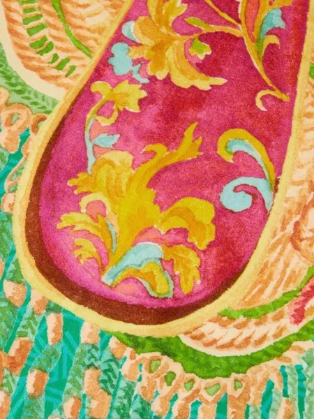 Fular Shanghai Tang cu model floral verde