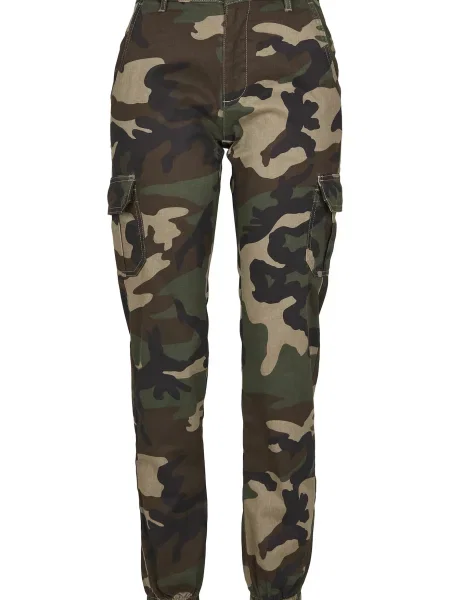 Pantaloni Urban Classics cu talie înaltă negru