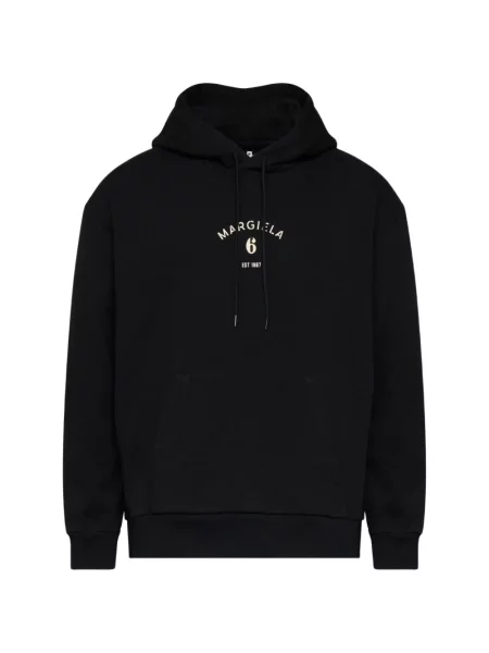 Majica s kapuljačom Mm6 Maison Margiela s printom crna