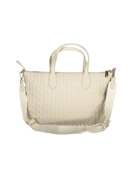 Lniana shopperka Valentino By Mario Valentino biała