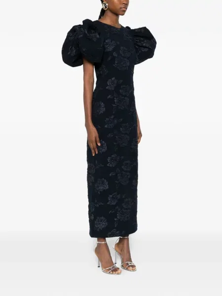 Rochie maxi Rotate Birger Christensen din jacard de costum negru